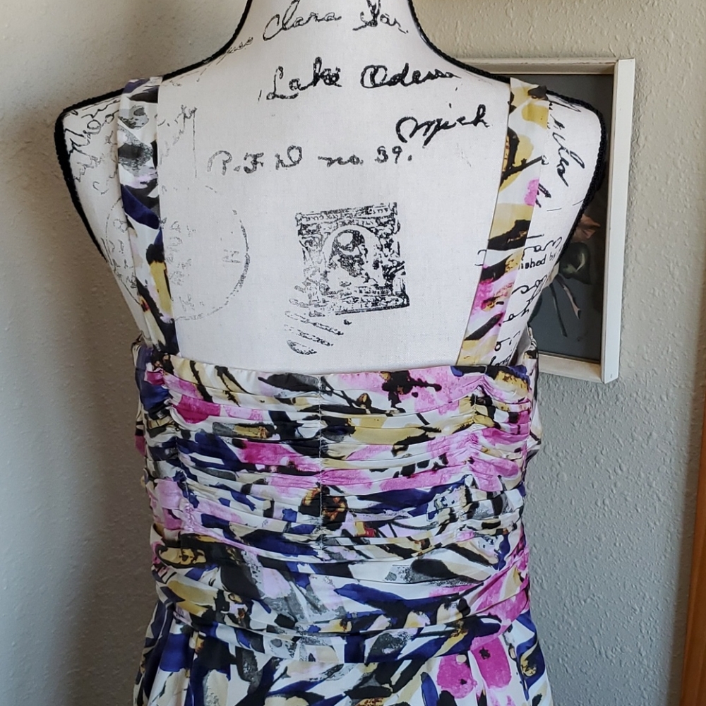 Banana Republic 100% Silk Floral Knotted Dress Size 12 - Picture 7 of 9